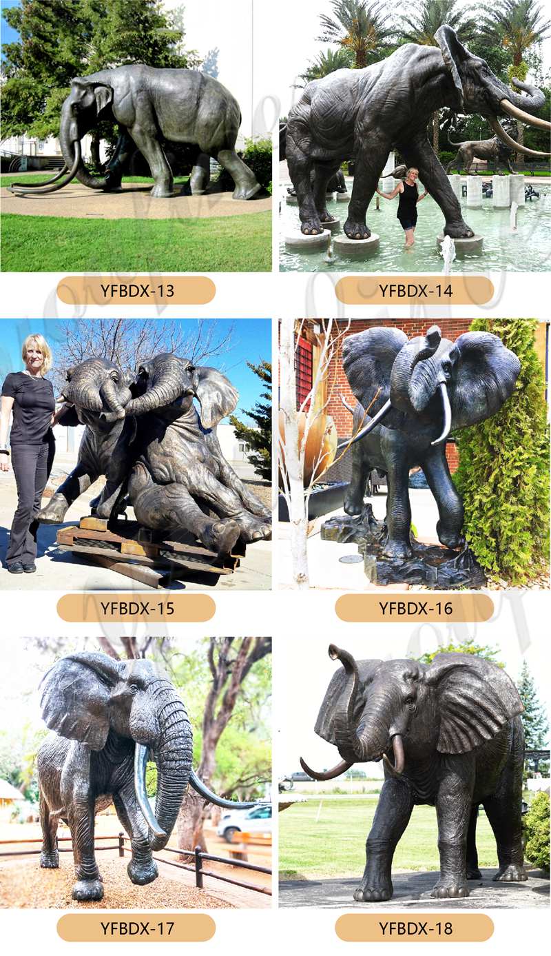 bronze garden elephant sculpture