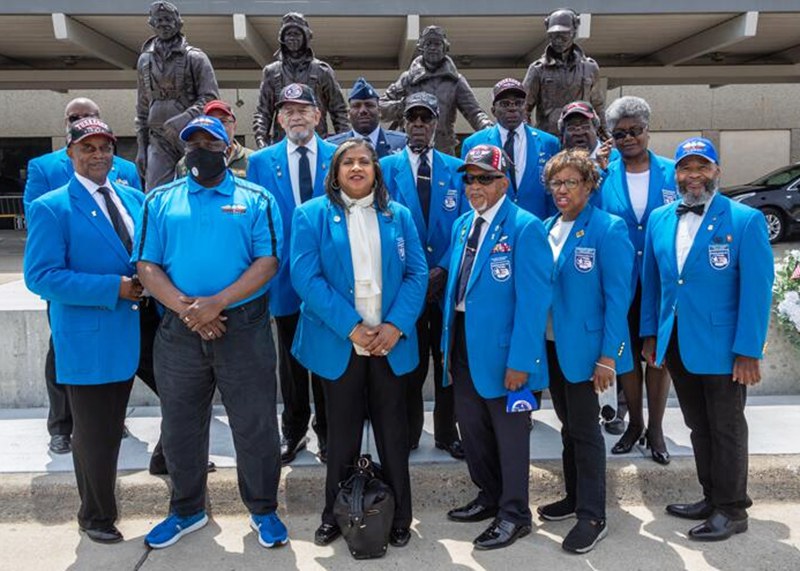 bronze lifesize Tuskegee airmen statue