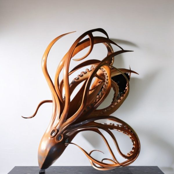 bronze squid statue