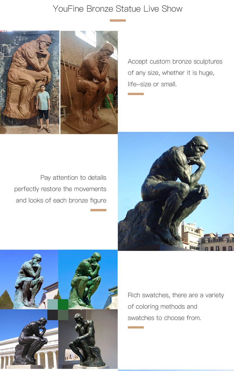bronze thinking man statue