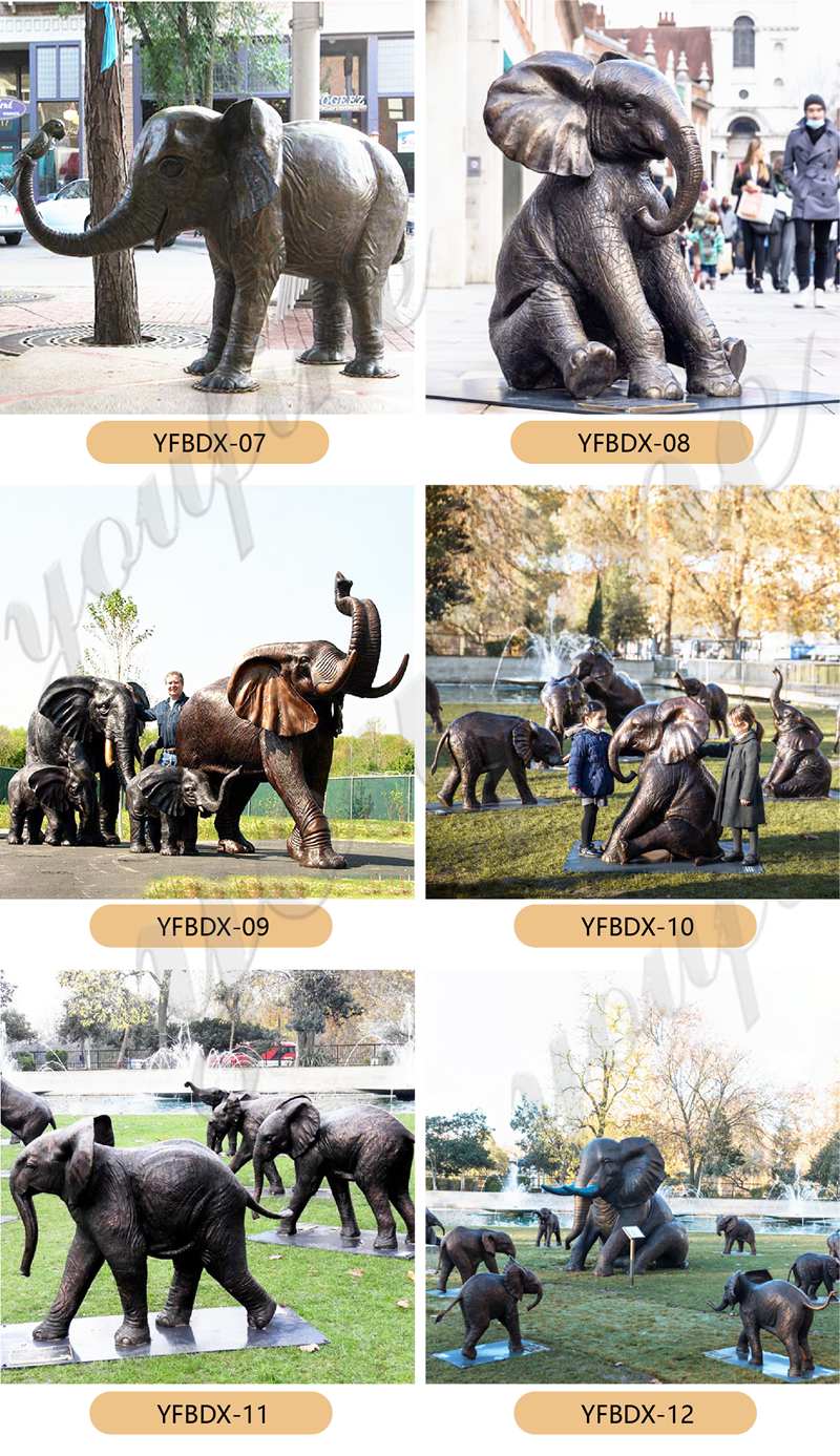 lifesize bronze elephant sculpture