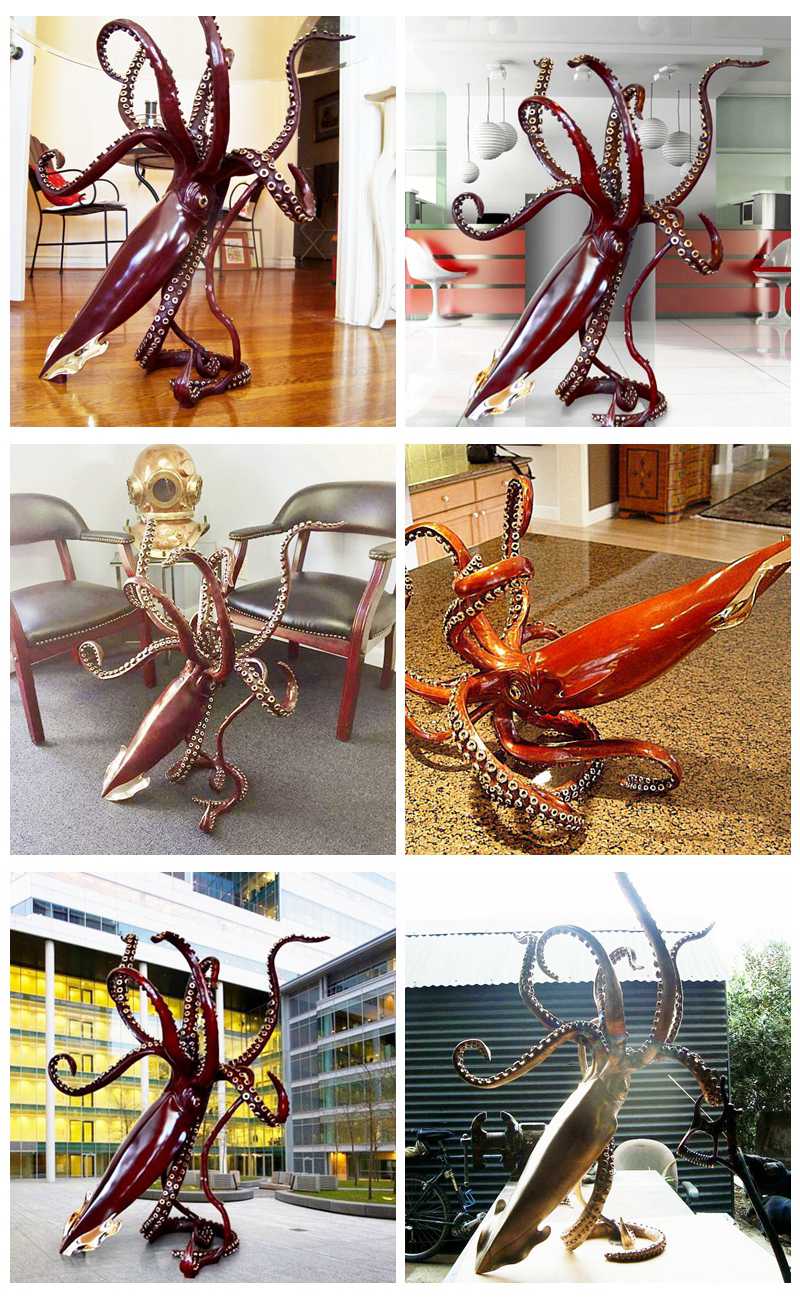seaside Squid bronze sculpture