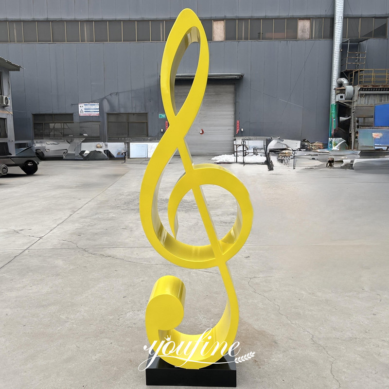 yellow music note sculpture
