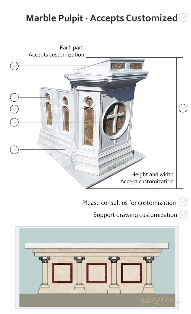 youfine marble ambo or pulpit for church