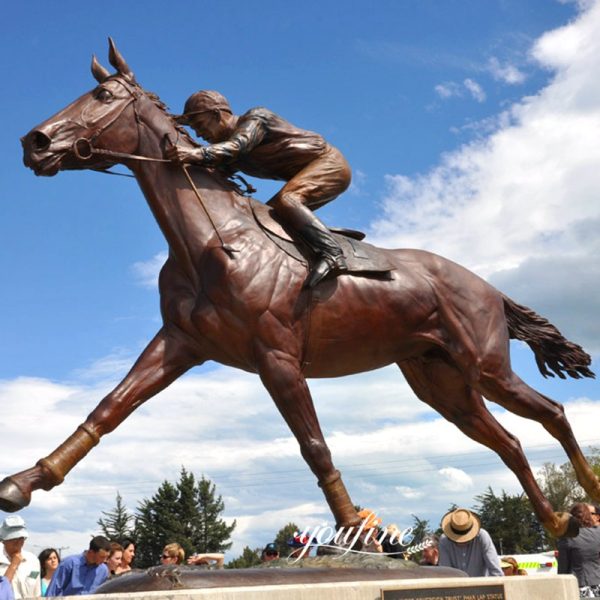 Bronze Horse with Jockey Statue