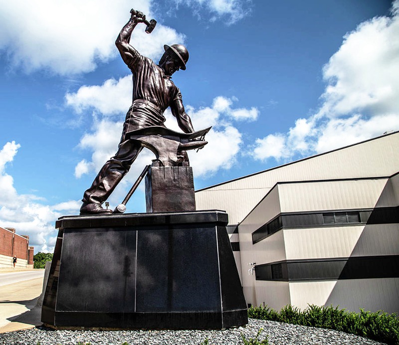 Bronze Purdue Dedicates Boilermaker Statue