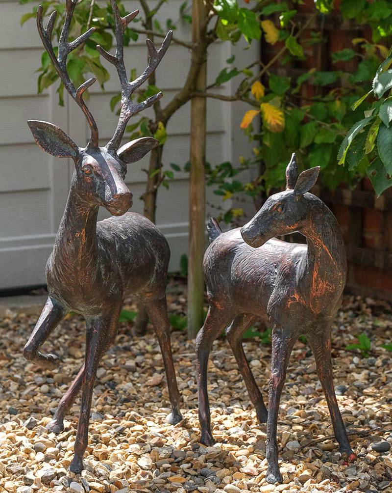 Buck Fallow Deer Life Size Statue