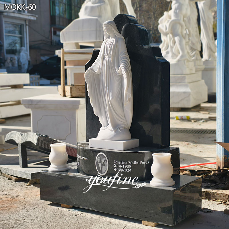 Catholic Virgin Mary Statues Headstone
