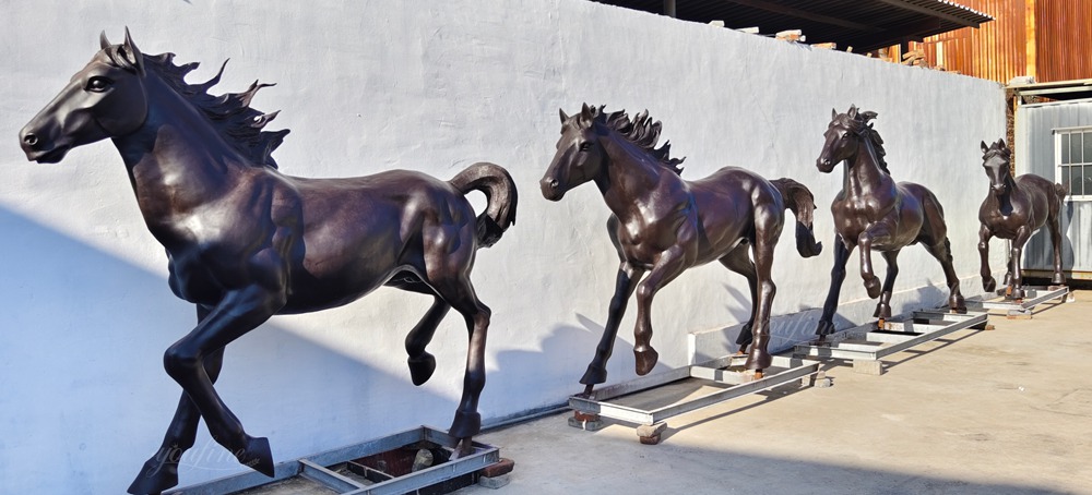Group Running Horse Sculptures