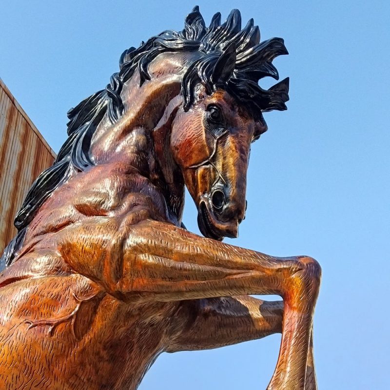 Jumping Large Horse Statues detail