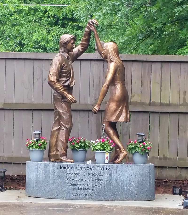Life-size sculpture of dancing couple