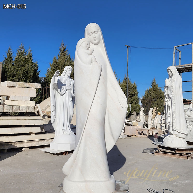 Marble Statue of Abstract Madonna and Child for Church MCH-015