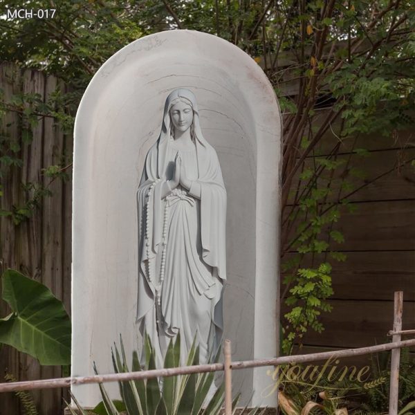 Natural Marble Hand Carved Bathtub Mary Statue for Outdoor MCH-017