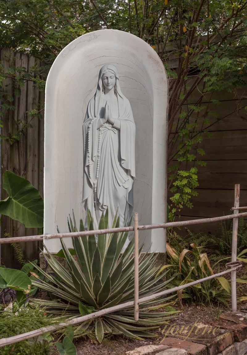 Natural Marble Hand Carved Bathtub Mary Statue for Outdoor MCH-017