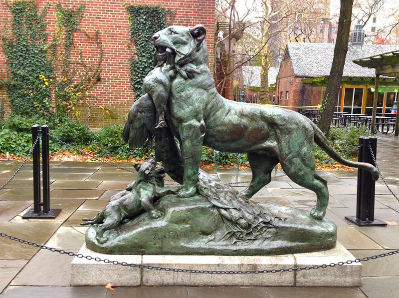 New York's Central Park Lions Sculptures