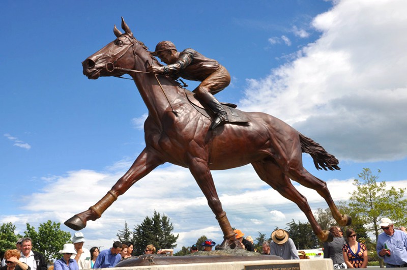 Racing Horse with Jockey bronze Statue