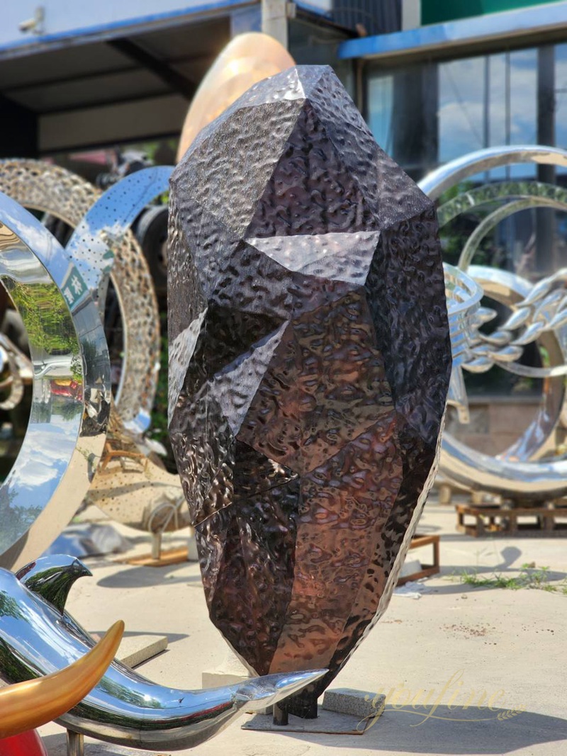 Realistic Stainless Steel Rock Sculptures