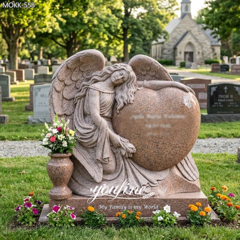 Red Granite Angel Monument MOKK-558
