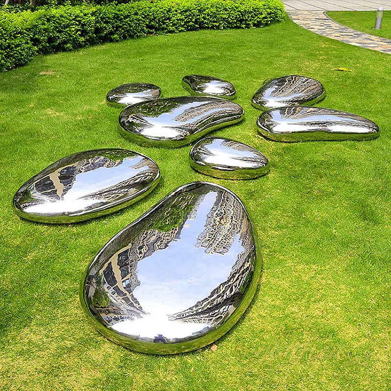 Stainless Steel Cobblestone Sculptures 