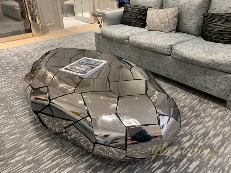 Stainless Steel Rock Sculpture Tables 