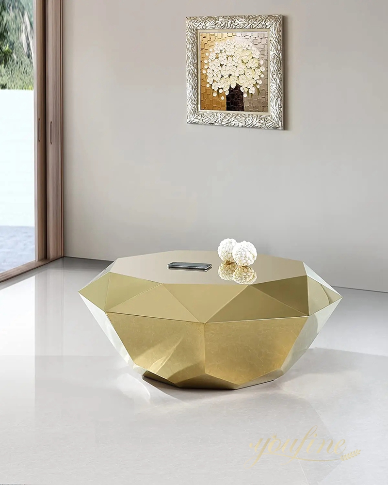 Stainless Steel Rock Sculpture Tables 