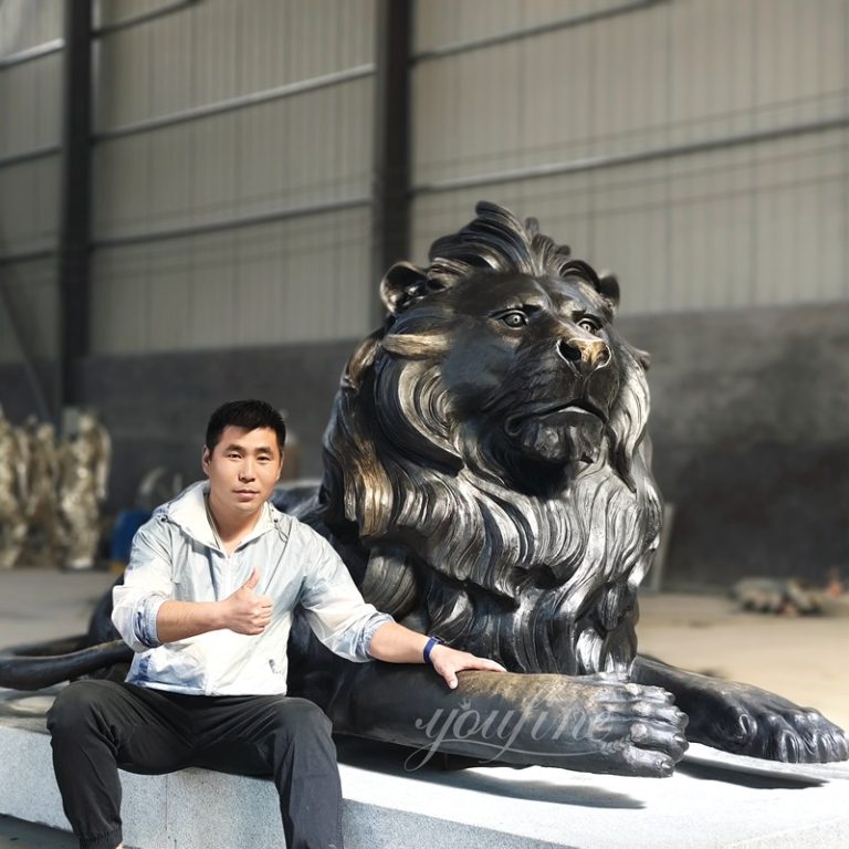 Crouching Outdoor Lion Statue BABL-06