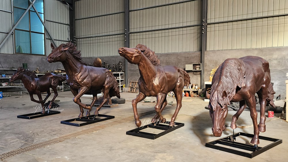 group bronze Horse Statue Fountain