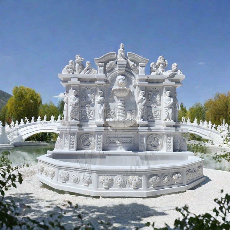 large marble wall fountain