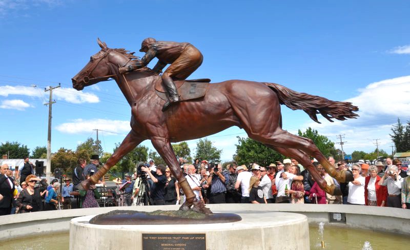 lifesize Racing Horse with Jockey Statue
