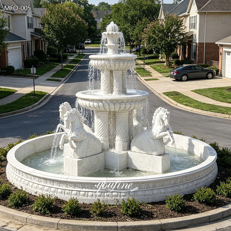 marble Circular Driveway Water Fountain