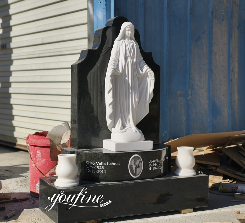 Virgin Mary Statues Headstone for cemetery