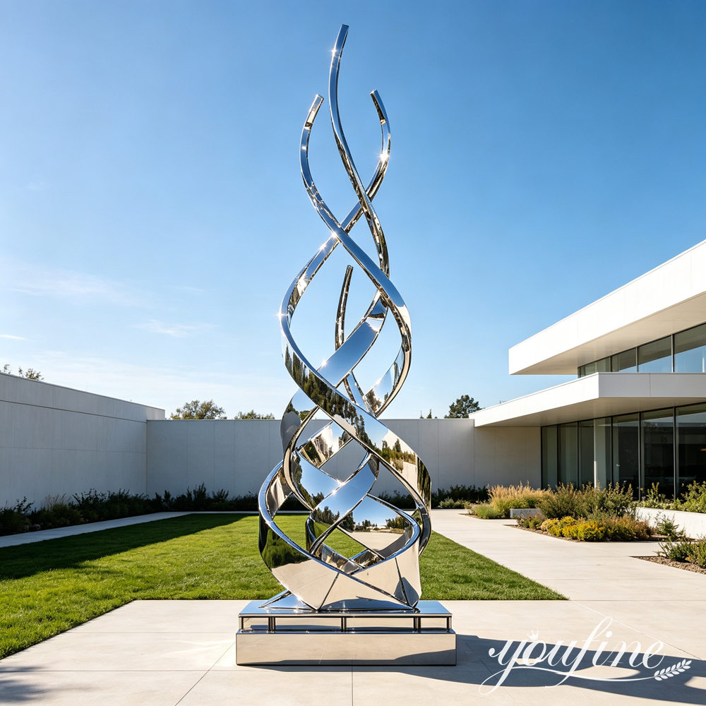 modern flame stainless steel water feature
