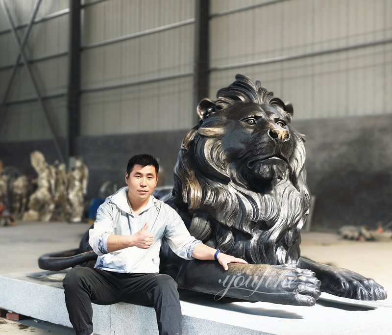 real size bronze lion statue
