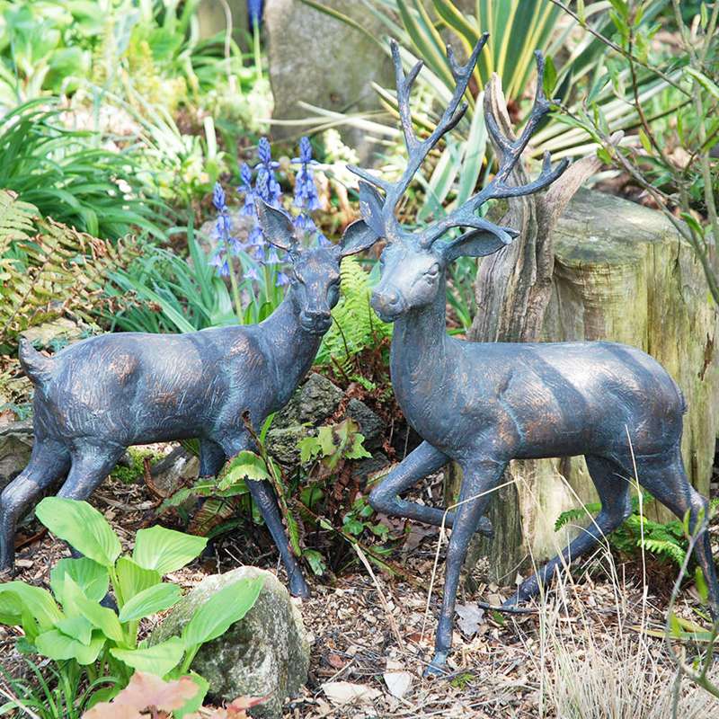 Wildlife Bronze Life Size Fallow Deer Family Sculpture Factory Supplier