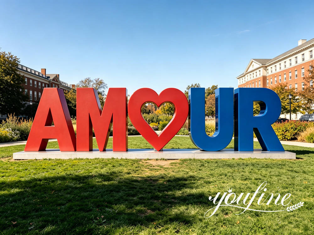 AMOUR letter sculpture