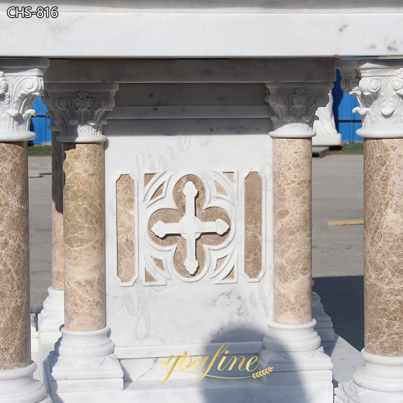 Catholic Modern White Marble Church Altar Table details