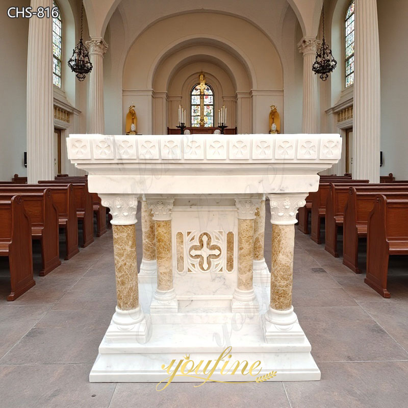 Catholic Modern White Marble Church Altar Table for Sale CHS-816
