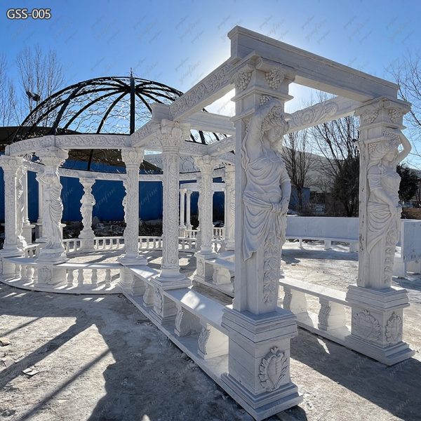 Extra Large Marble Gazebo with a Colonnade for Outdoor