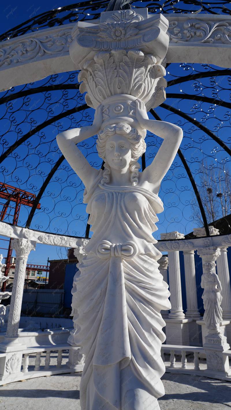 Extra Large Marble Gazebo with a Colonnade for Outdoor