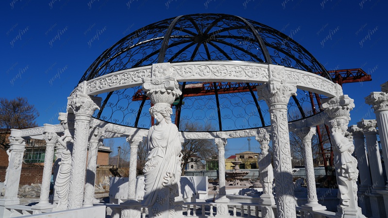 Extra Large Marble Gazebo with a Colonnade for Outdoor