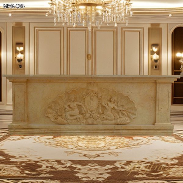 Hand Carved Natural Marble Bar Counter for Hotel Lobby