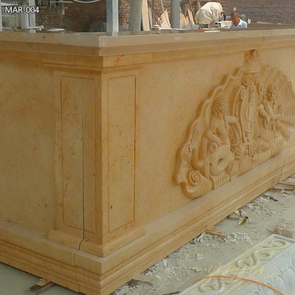 Hand Carved Natural Marble Bar Counter for Hotel Lobby