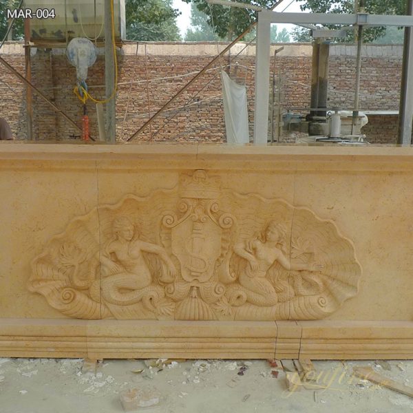 Hand Carved Natural Marble Bar Counter for Hotel Lobby