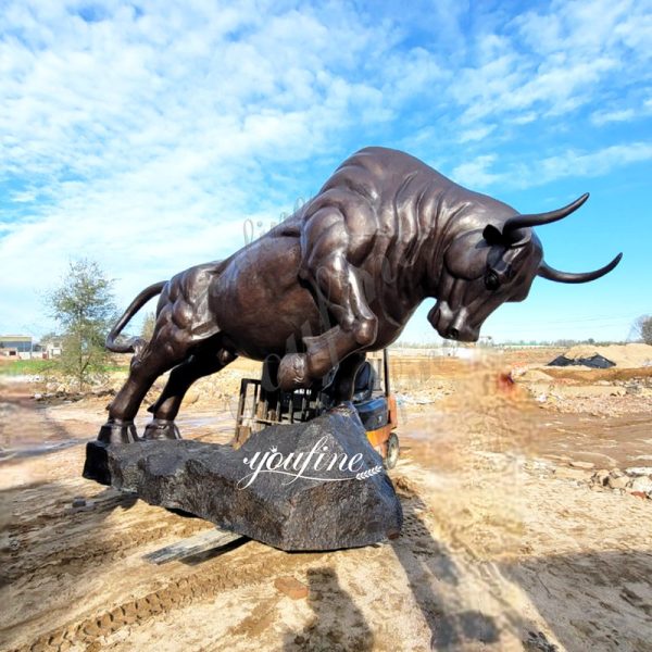 Bronze Struggling Large Bull Sculpture