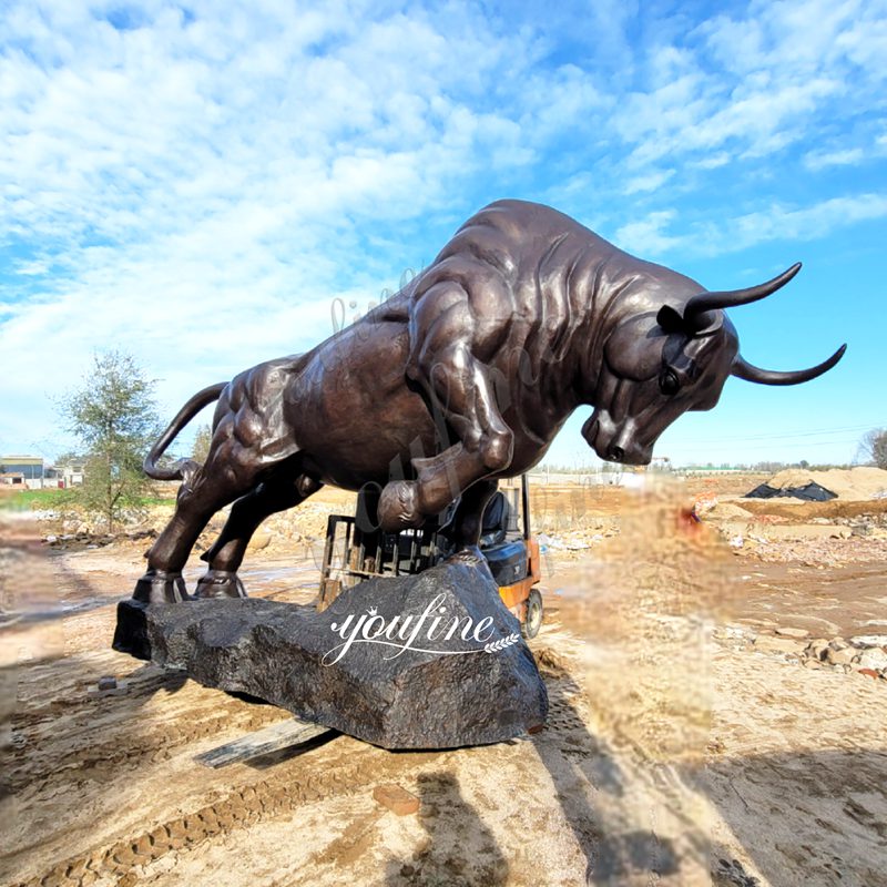 Bronze Struggling Large Bull Sculpture