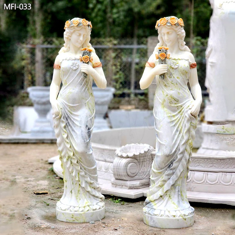 Mixed-Color-Greek-Marble-Woman-Sculpture-for-Garden-Decor-in-Stock