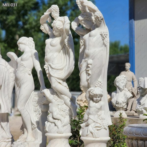 White Marble Woman Garden Statue for Front Porch