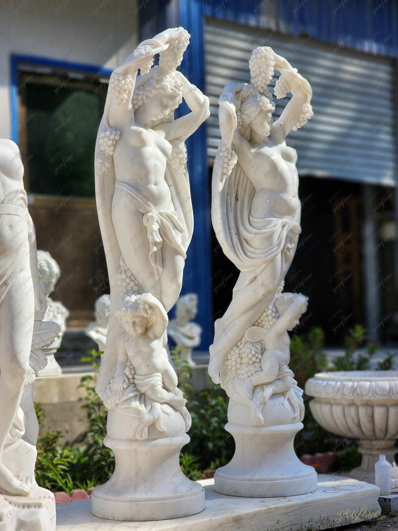 White Marble Woman Garden Statue for Front Porch