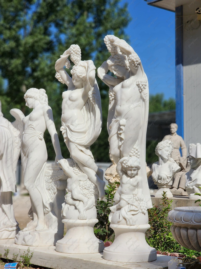White Marble Woman Garden Statue for Front Porch 