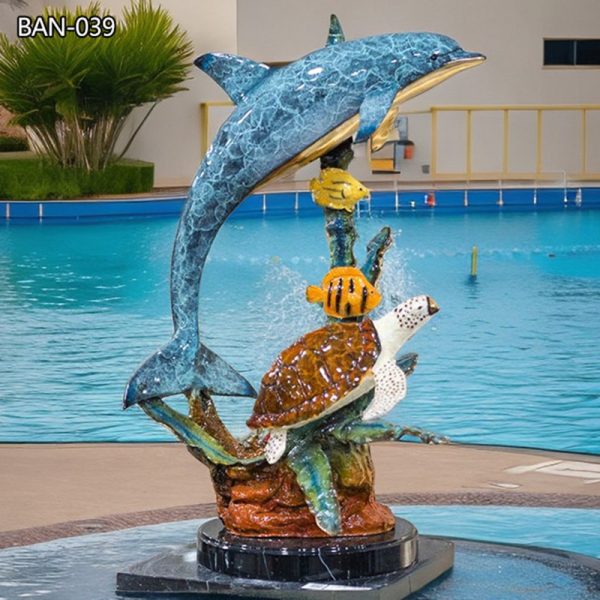 bronze dolphin statue